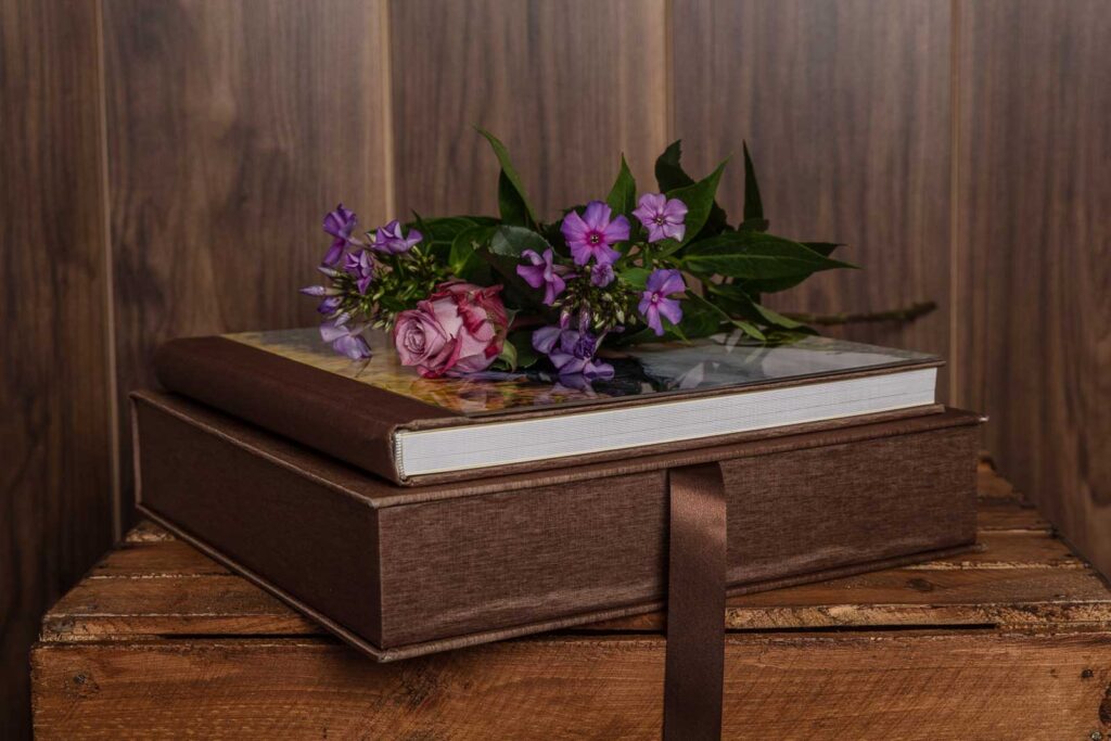 Wedding album with protective box, cardiff wedding photographer